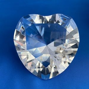 Crystal Heart Paperweight in Velvet Keepsake Box